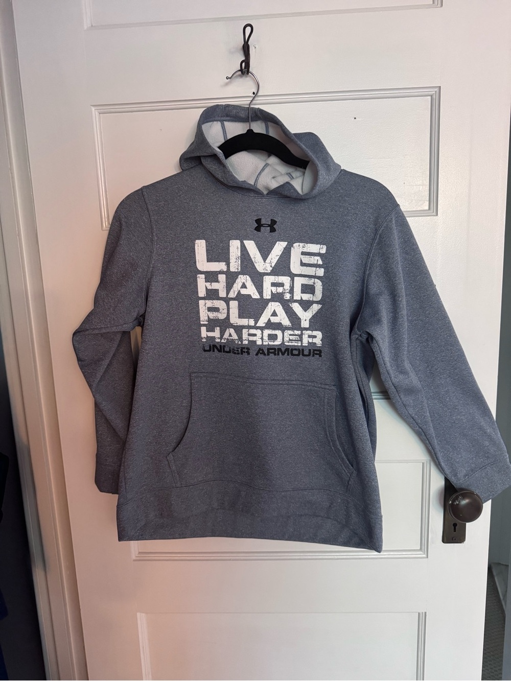 Under Armour Kids' Heather Gray 'Live Hard Play Harder' Pullover Hoodie